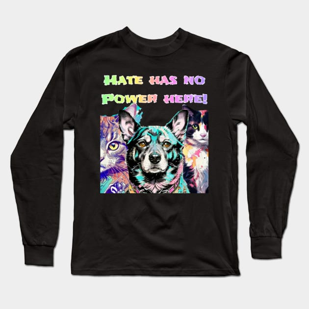 The Gang - No Hate! Teal Long Sleeve T-Shirt by Gold Dust Publishing